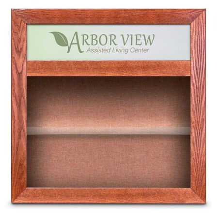 United Visual Products Outdoor Enclosed Combo Board, 42"x32", Bronze Frame/Burgundy & Keylime UVCB4232ODBZ-BURGUN-KEYLIME